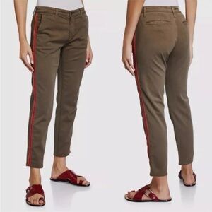 AG The Caden Tailored Trouser Olive Multi Stripe Cropped Tapered Pants Size 26R